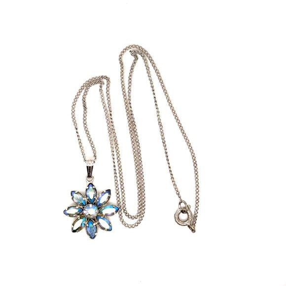 Sterling Flower Pendant Necklace - Picture 2 of 7